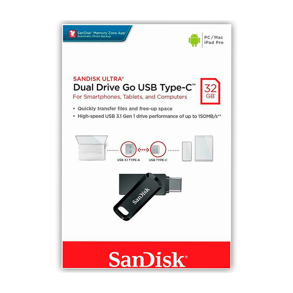 Ultra Dualdrive Sandisk Go Usb Type-C 32