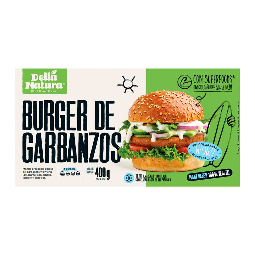 Hamburguesa Vegetariana de Garbanzo Della Natura 400g