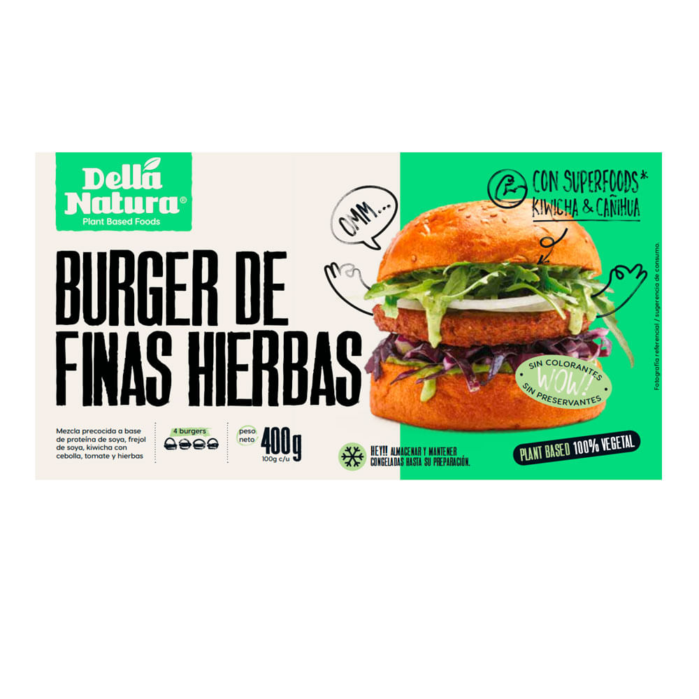 Hamburguesas Vegetarianas Finas Hierbas Della Natura 400g