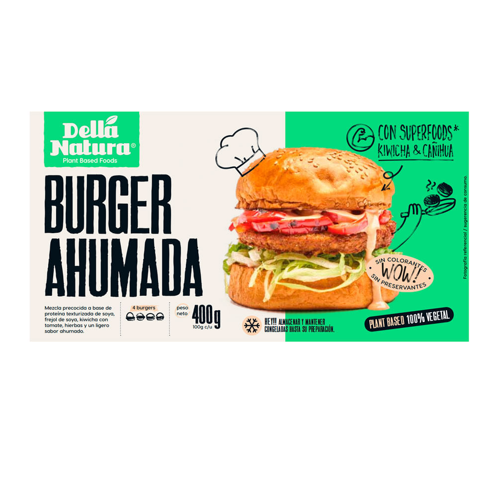 Hamburguesas Vegetarianas Della Natura Sabor Ahumado 400g