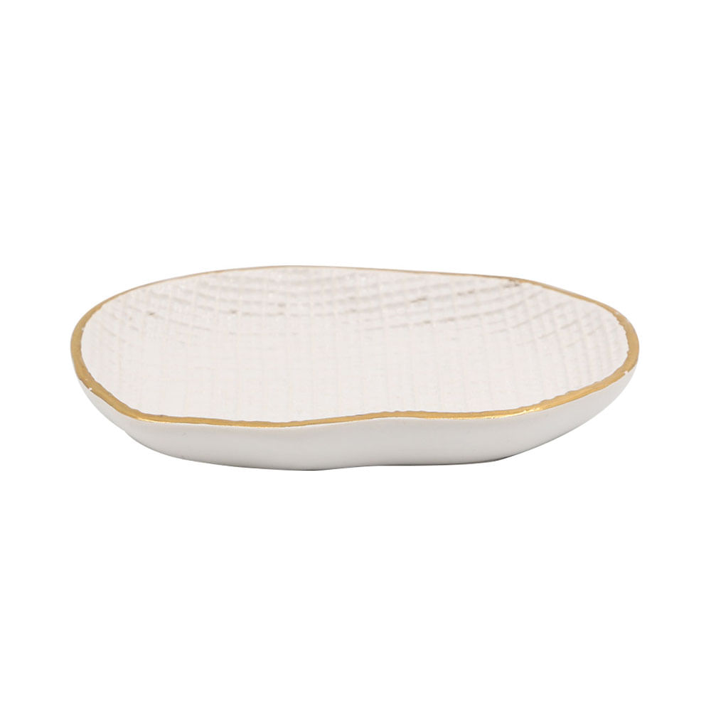 Jabonera Krea Cerámica Blanco Foil