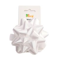 Moño Benji Cinta Metálica 4"" Blanco