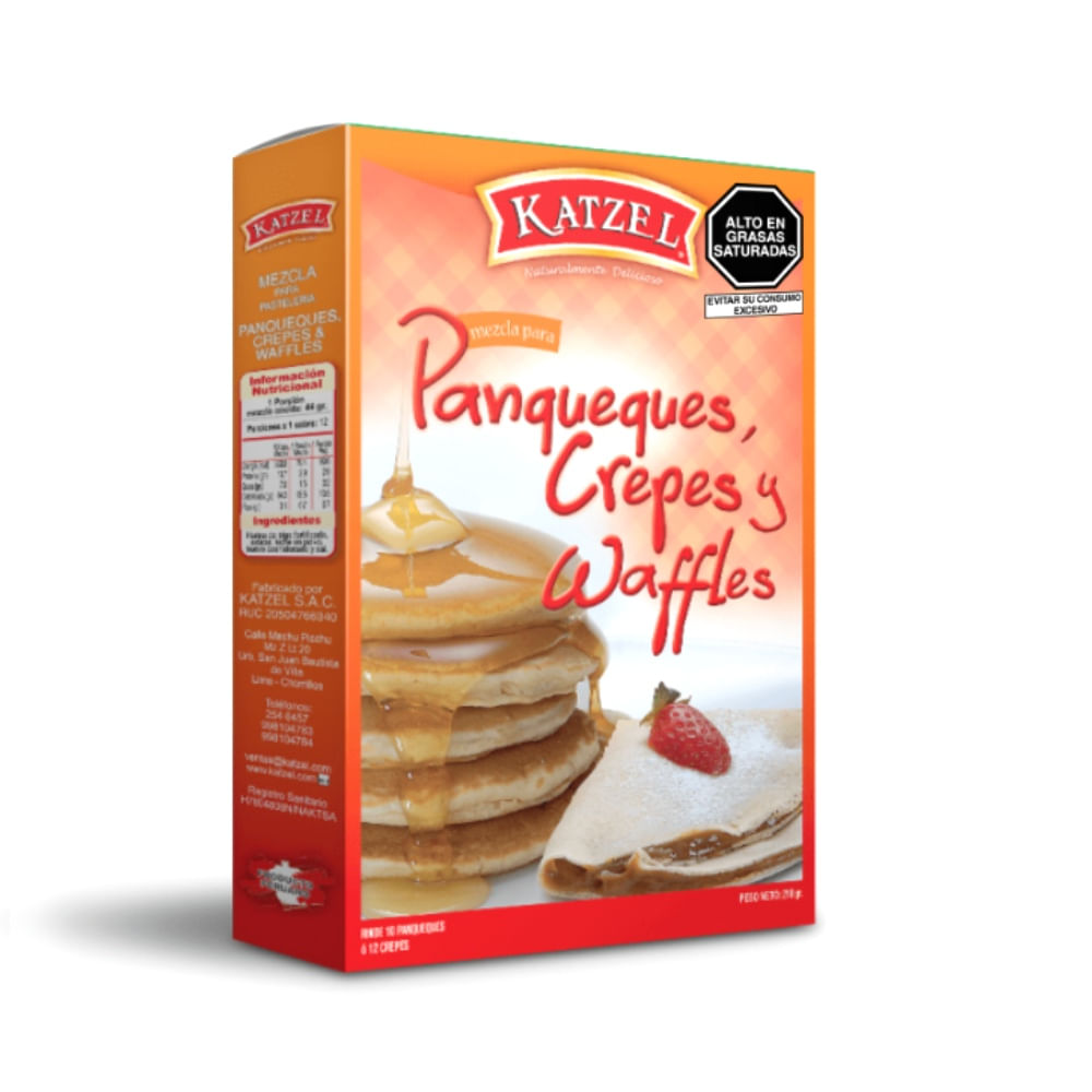 Mezcla para Panqueques, Crepes y Waffles Katzel 210g
