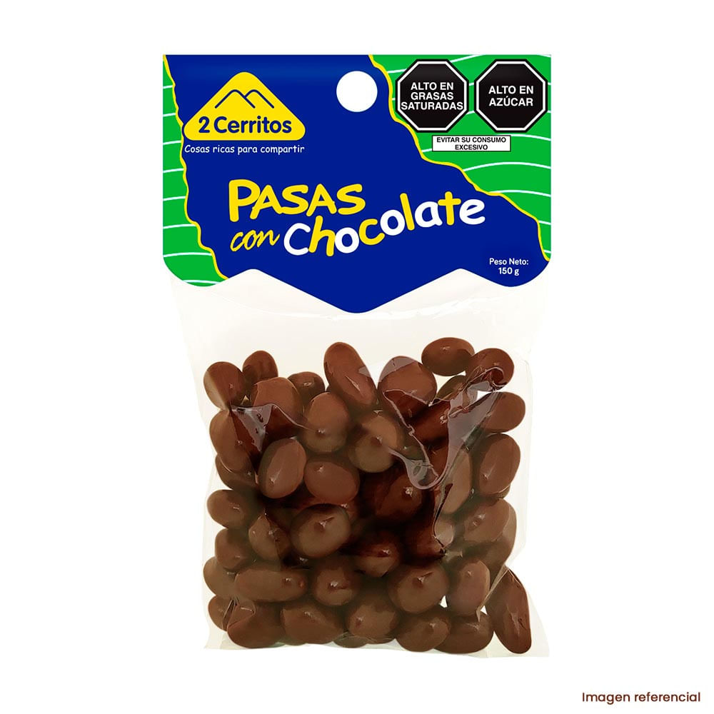 Pasas con Chocolate 2 Cerritos Bolsa 125 gr