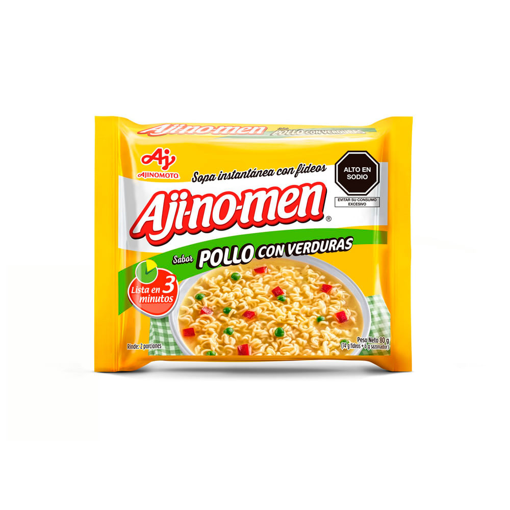 Sopa Instantánea Ajinomen Sabor Pollo con Verduras 80g