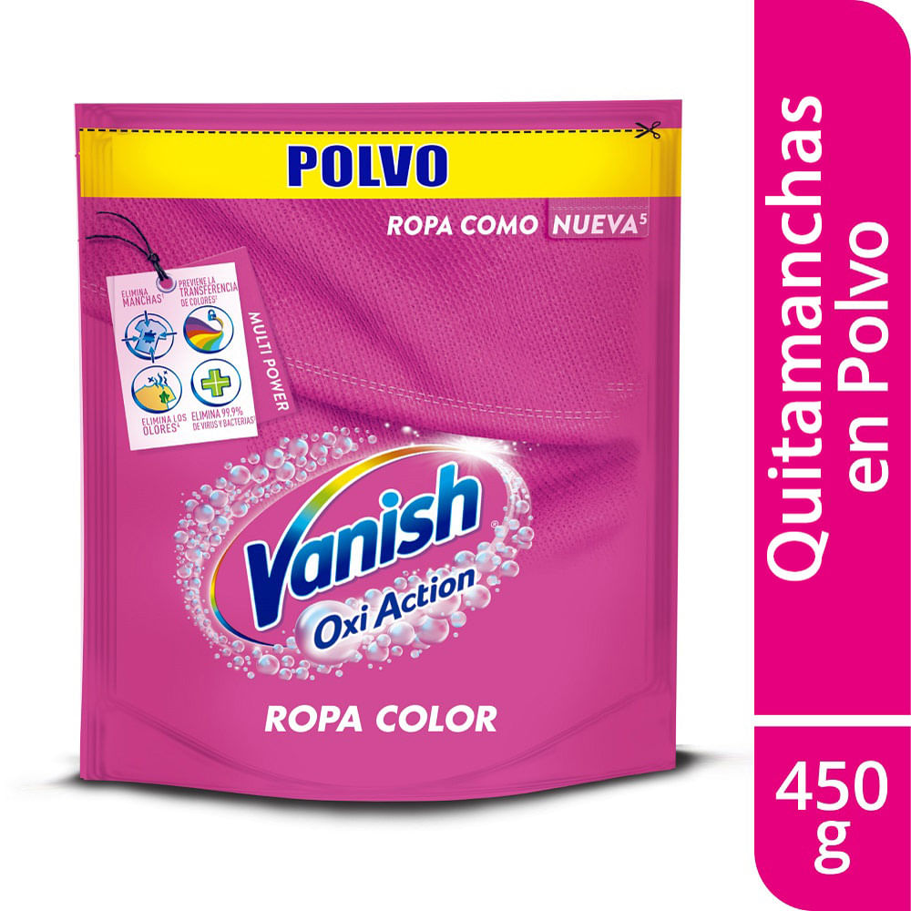 Quitamanchas en Polvo Vanish Oxi Action Ropa Color 450g