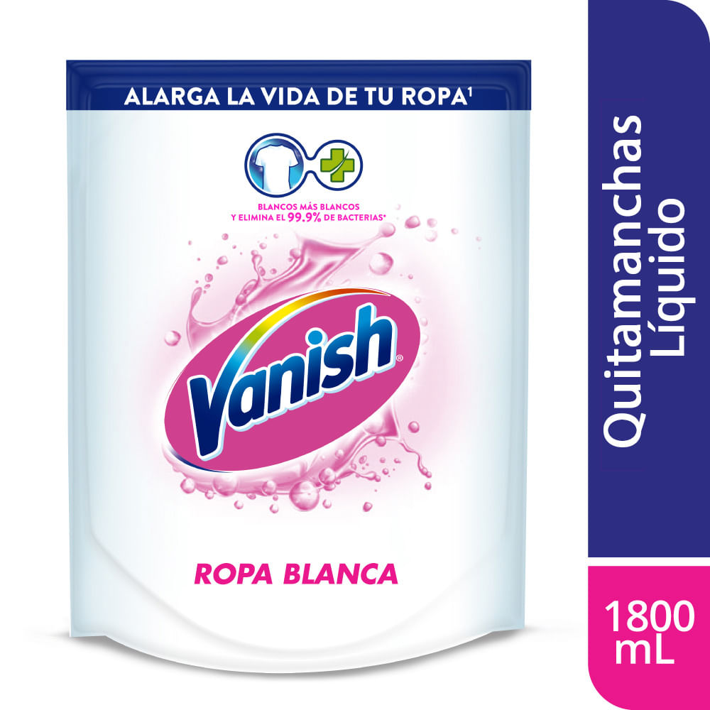 Quitamanchas Líquido Vanish Ropa Blanca 1.8L