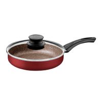 Sartén Recta Tramontina con Tapa Paris Rojo 24cm