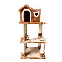 Rascador para Gatos Claws & Paws 3 Pisos 113x56x46cm Camello