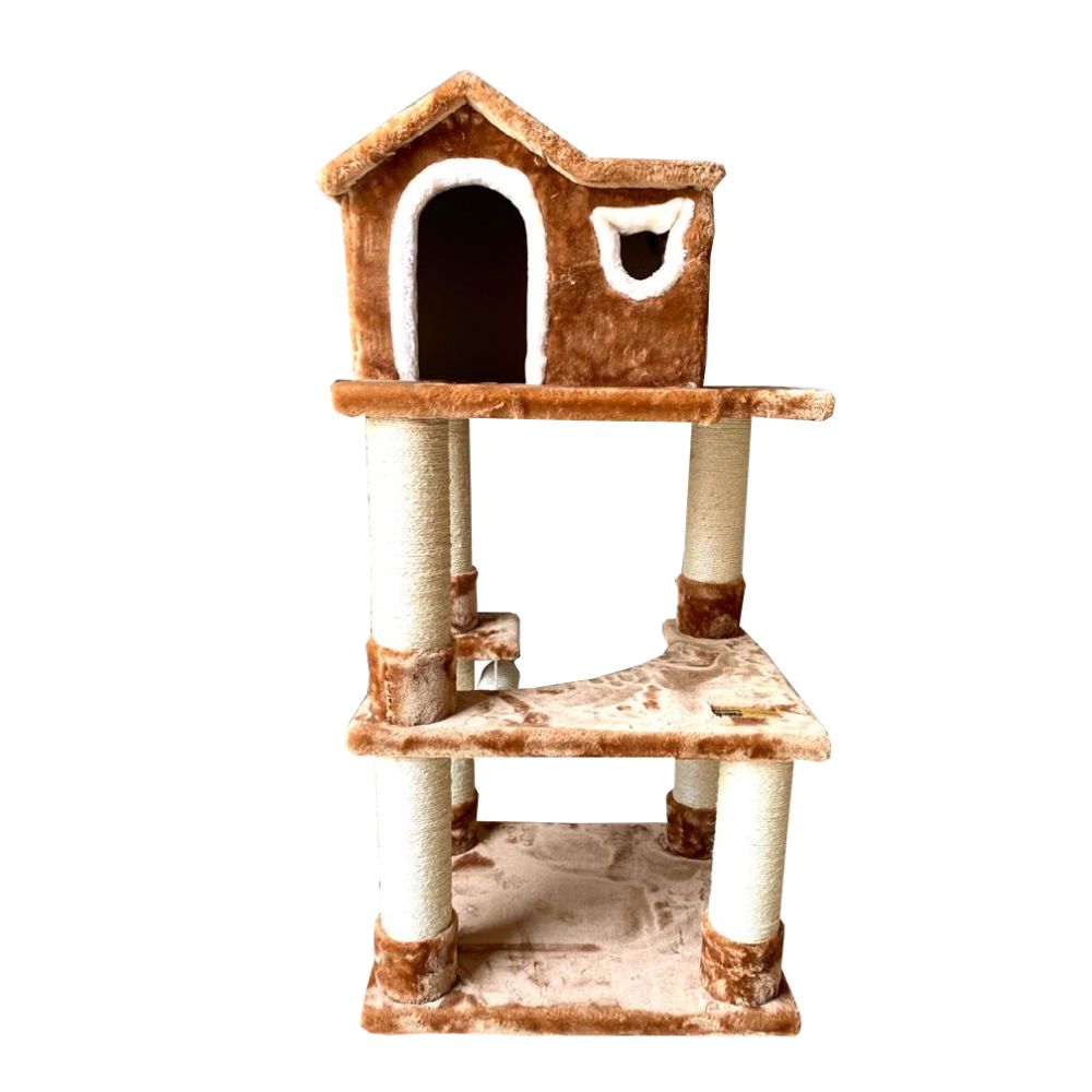 Rascador para Gatos Claws & Paws 3 Pisos 113x56x46cm Camello
