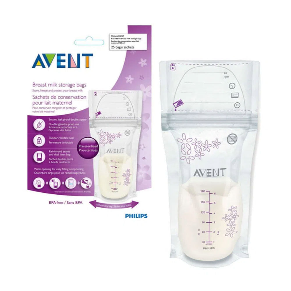 Bolsas Avent Presteril Leche Mat 6oz