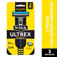 Máquina de Afeitar Schick Ultrex Hybrid 5un + Máquina