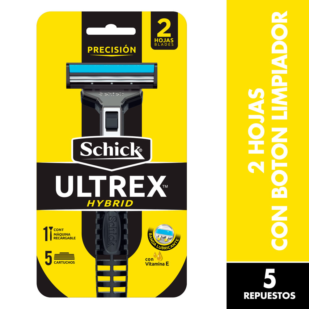 Máquina de Afeitar Schick Ultrex Hybrid 5un + Máquina