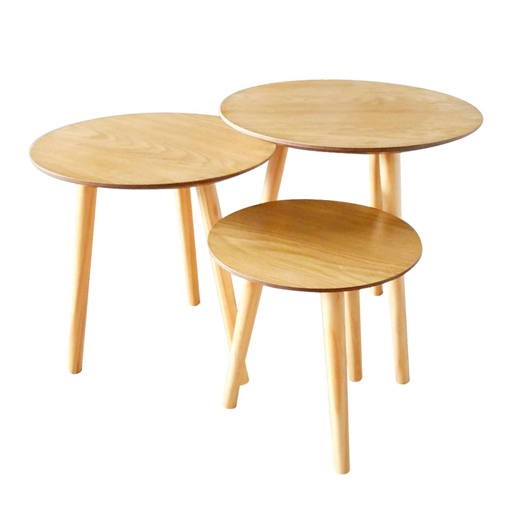 Set x3 Mesas M+Desig Grape Natural