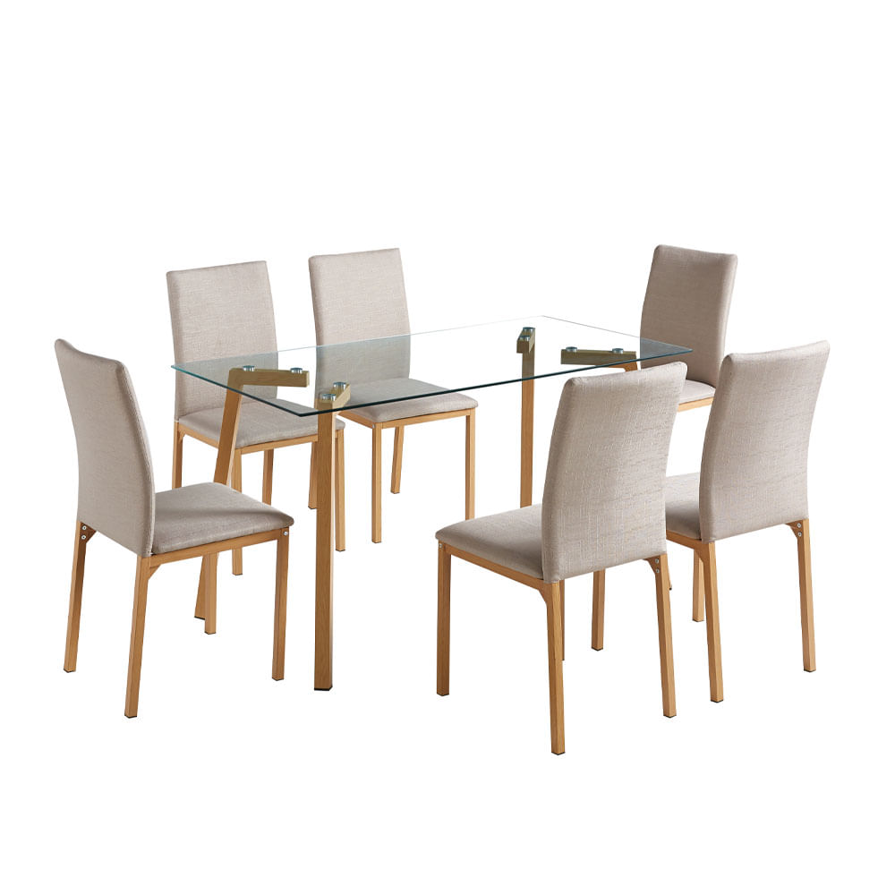 Comedor M+Design Romi Beige 2.0 6 Sillas
