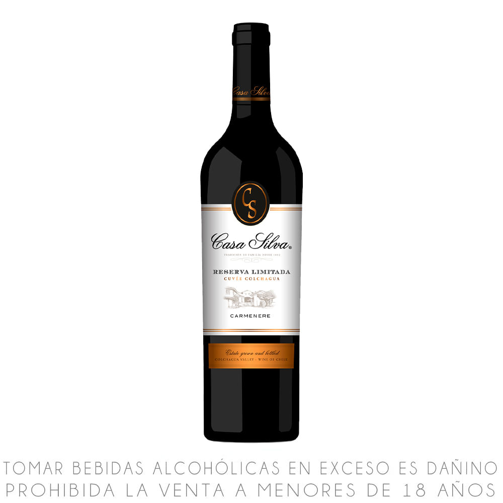 Vino Tinto Carménère Casa Silva Reserva Limitada Botella 750ml