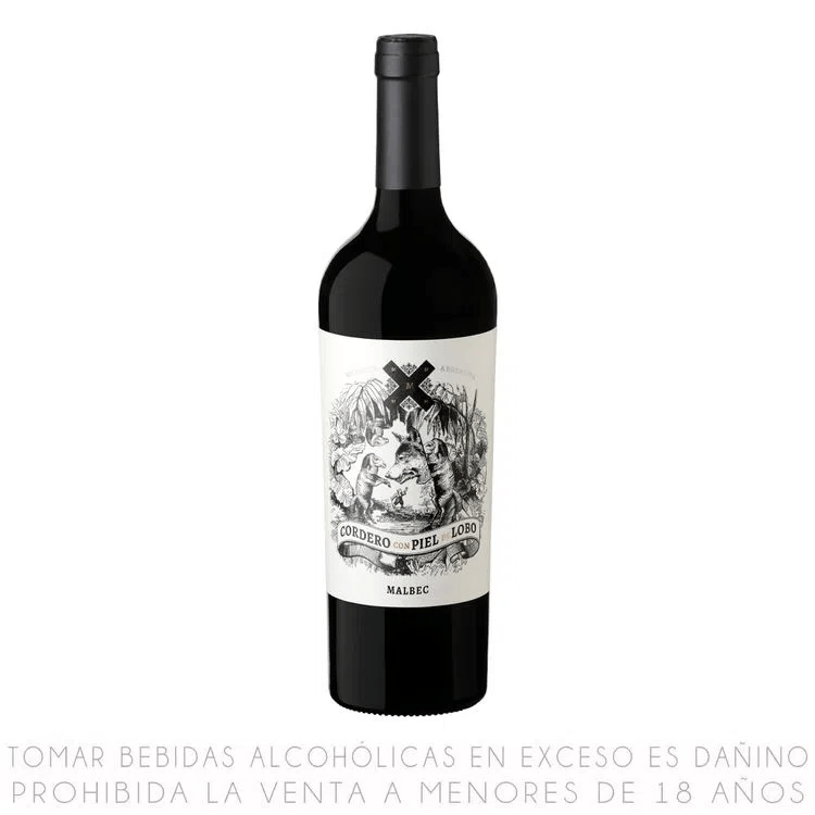 Vino Tinto Malbec Cordero con Piel de Lobo Botella 750ml
