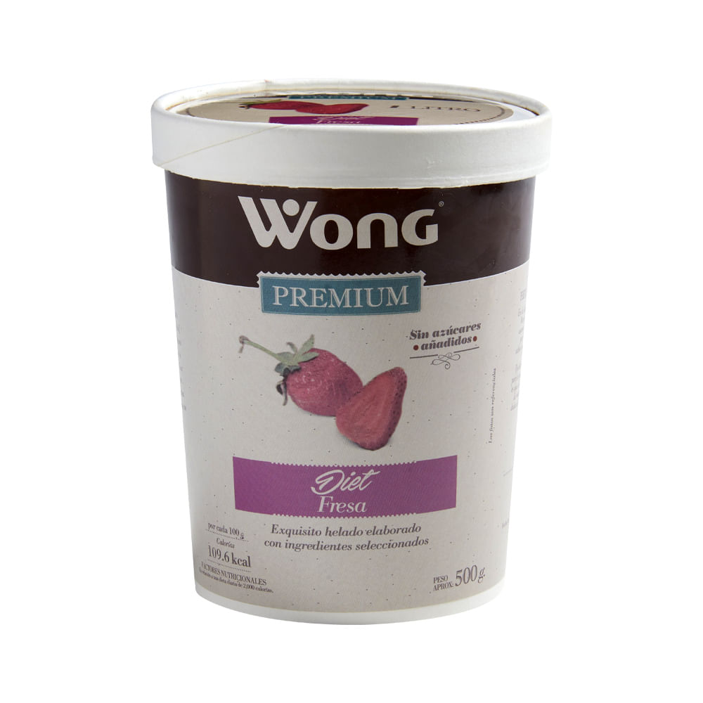 Helado Wong Premium Diet Fresa 500g