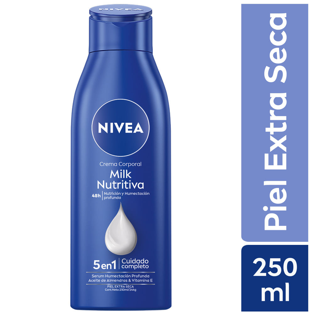 Crema Corporal Nivea Milk Nutritiva Piel Extra Seca 250ml