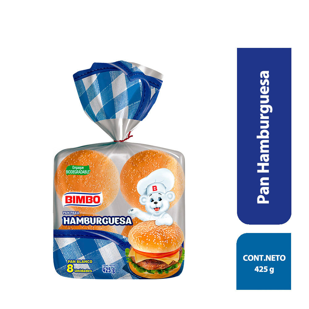 Pan para Hamburguesa Bimbo Bolsa 8 unid