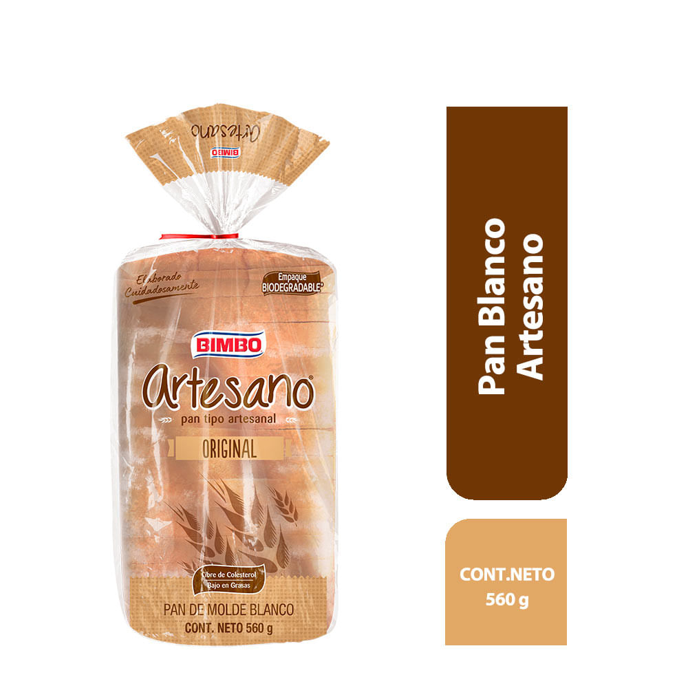 Pan de Molde Tipo Artesanal Bimbo Artesano Original 560g
