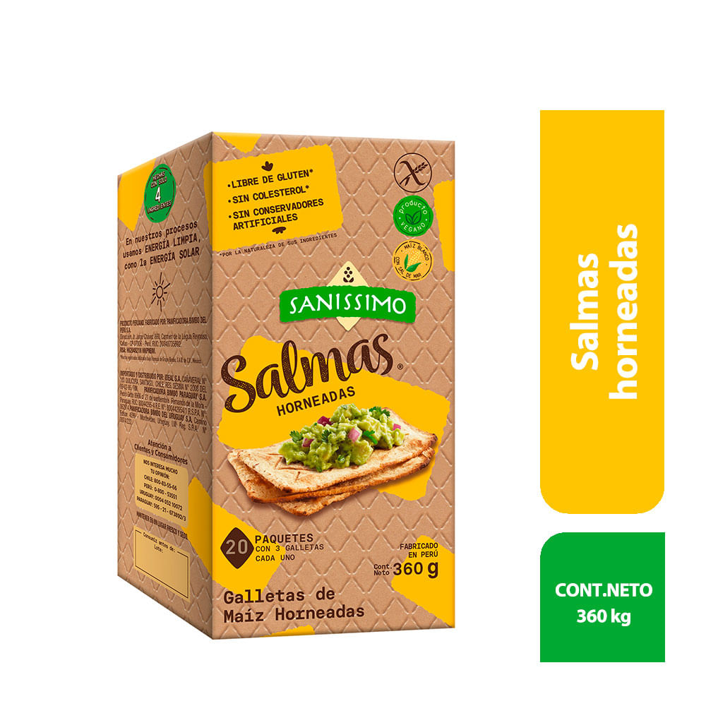 Galletas de Maíz Horneadas Sin Gluten Salmas Sanissimo Caja 360 g