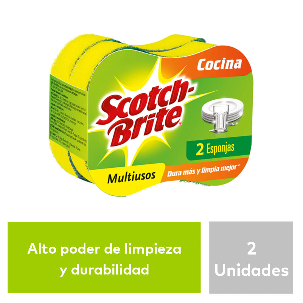 Esponja 2 en 1 MuLiusos Scotch-Brite Cocina Pack 2 unid