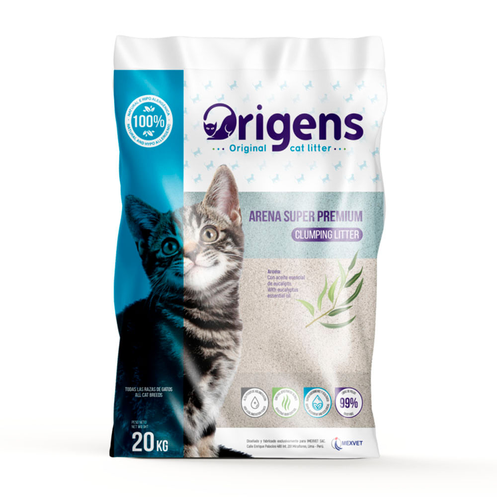 Arena para Gatos Origens Eucalipto 20Kg
