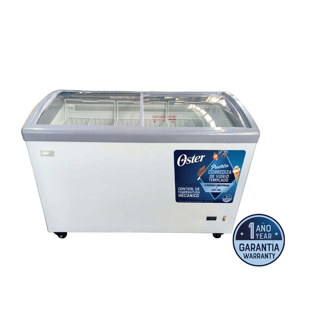 Congeladora Oster Puertas Curvas OS-PSCFX11001W Blanco