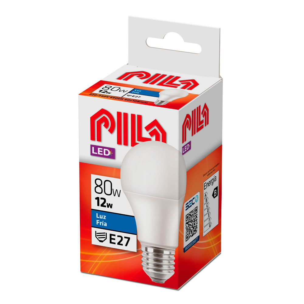 Foco Led Pila E27 Luz Fría 12W