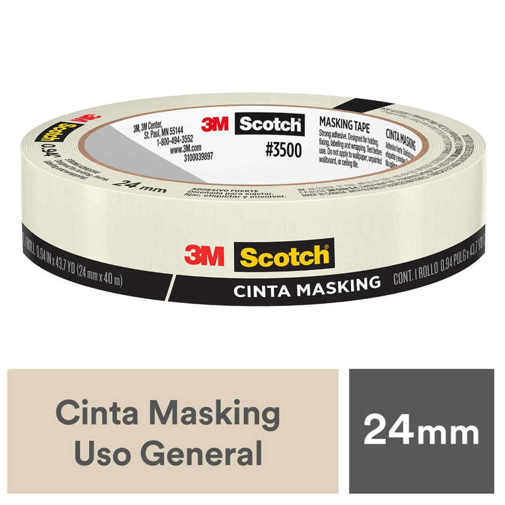 Scotch Cinta Masking 3500 24mm x 40m 1 Rollo