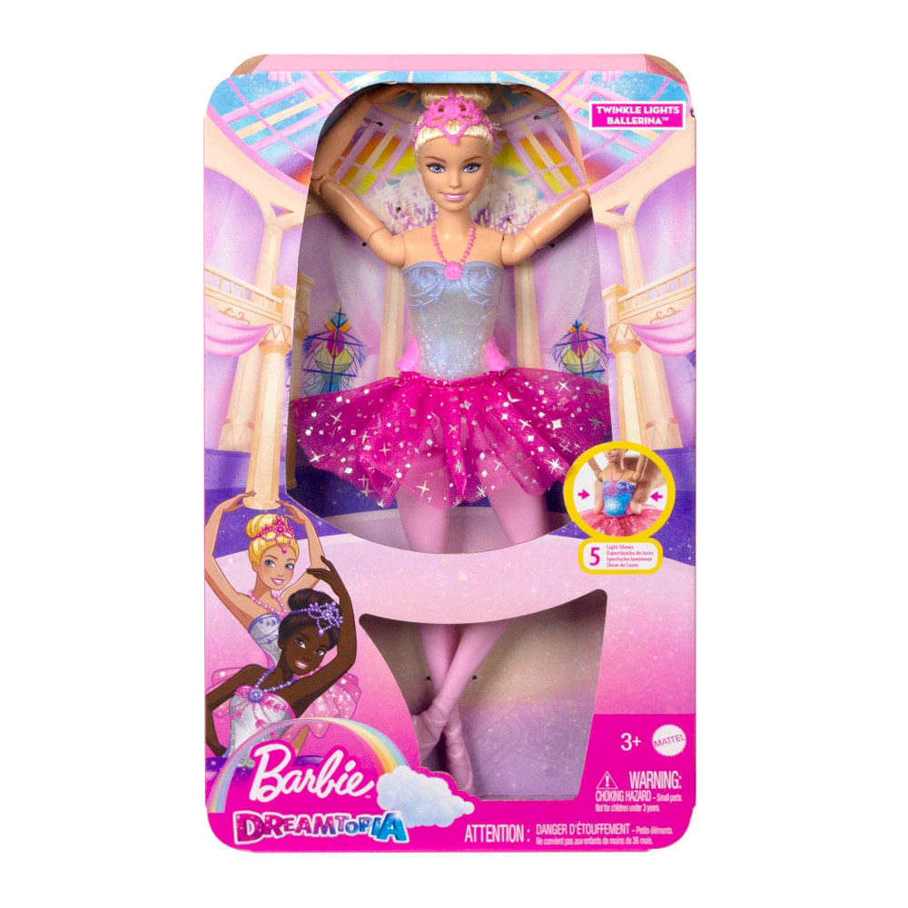 Barbie Bailarina Luces Brillantes Tutú Rosa