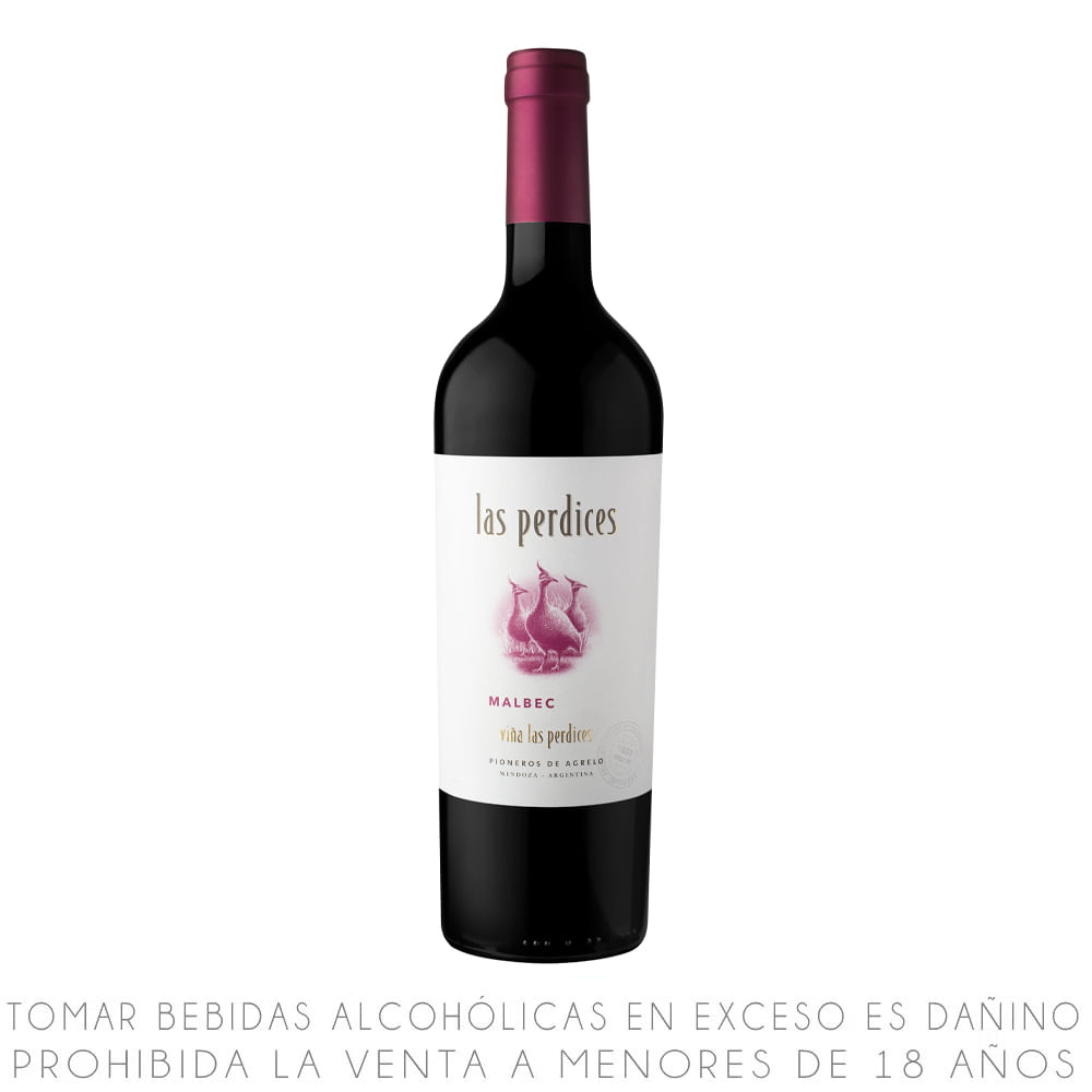 Vino Tinto Malbec Las Perdices Botella 750ml