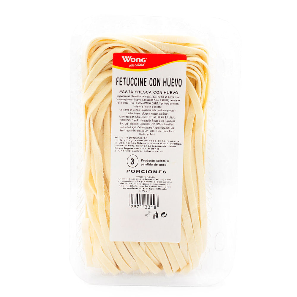 Fetuccini con Huevo Wong 480g