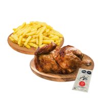 1/2 Pollo Rostizado + Papas Fritas