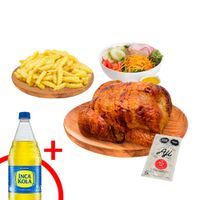 Pollo Rostizado + Papas Fritas + Ensalada + Gaseosa 1.5L