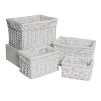 Set x4 Canasto Krea Mimbre Blanco