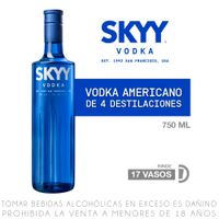 Vodka Skyy Botella 750ml