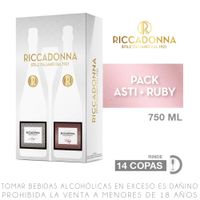 Pack Espumante Riccadonna Botella 750ml: Asti + Ruby