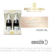Fourpack Espumante Dulce Riccadonna Asti Botella 200ml