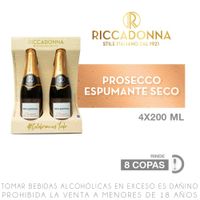 Fourpack Espumante Seco Riccadonna Prosecco Botella 200ml