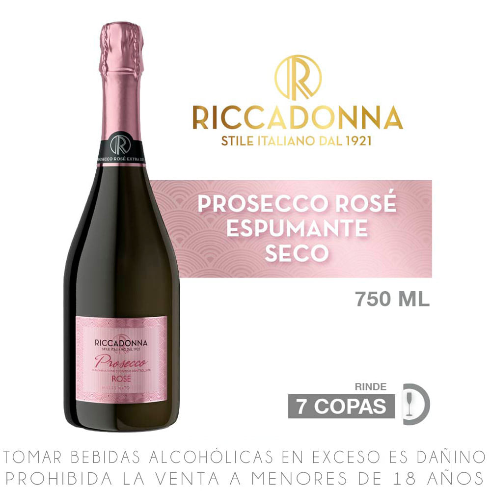 Espumante Riccadonna Prosecco Rosé Botella 750ml