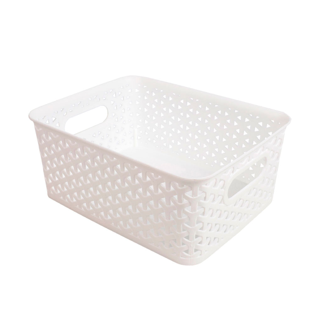 Canasto Krea Símil Rattan Blanco