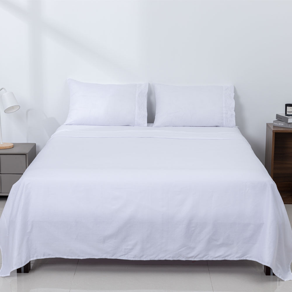 Set de Sábanas Krea Bordado 1 Plaza 220 Hilos