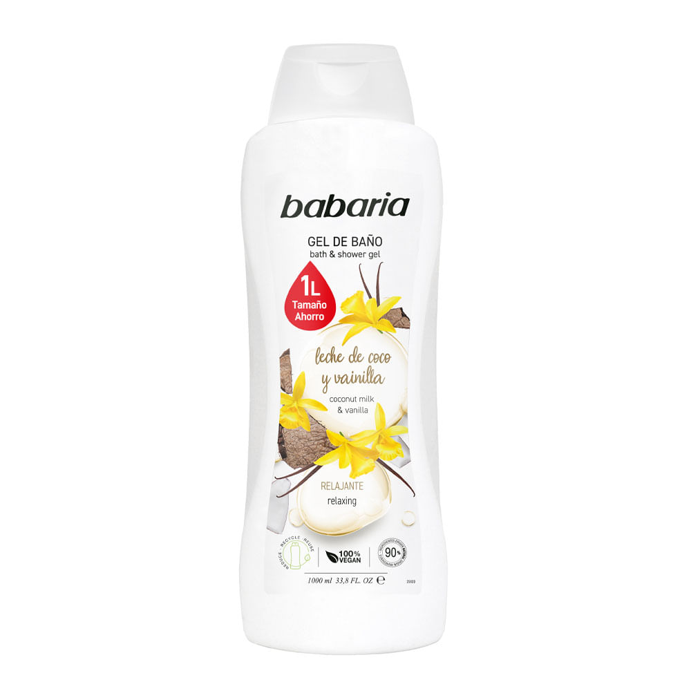 Gel de Ducha Babaria Leche de Coco y Vainilla 1L