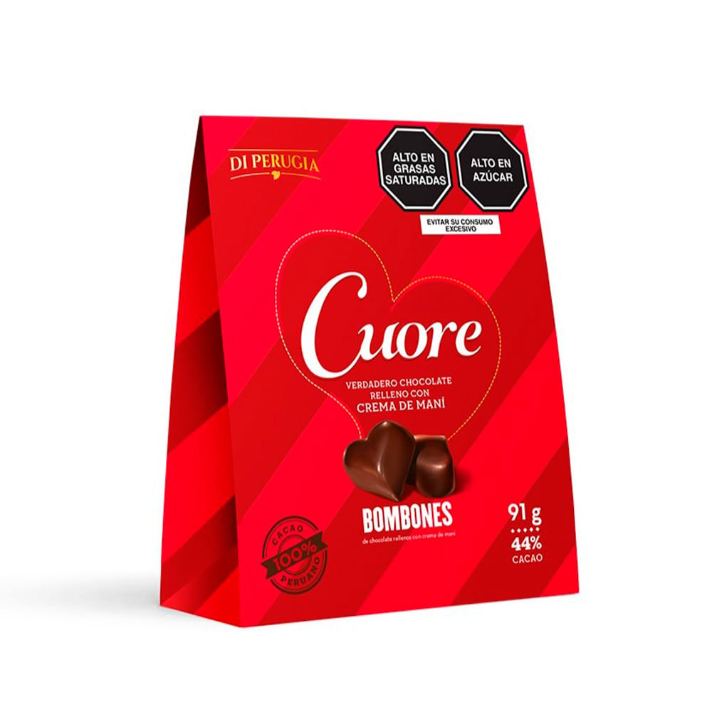 Bombones con Crema de Maní Di Perugia Cuore 91g