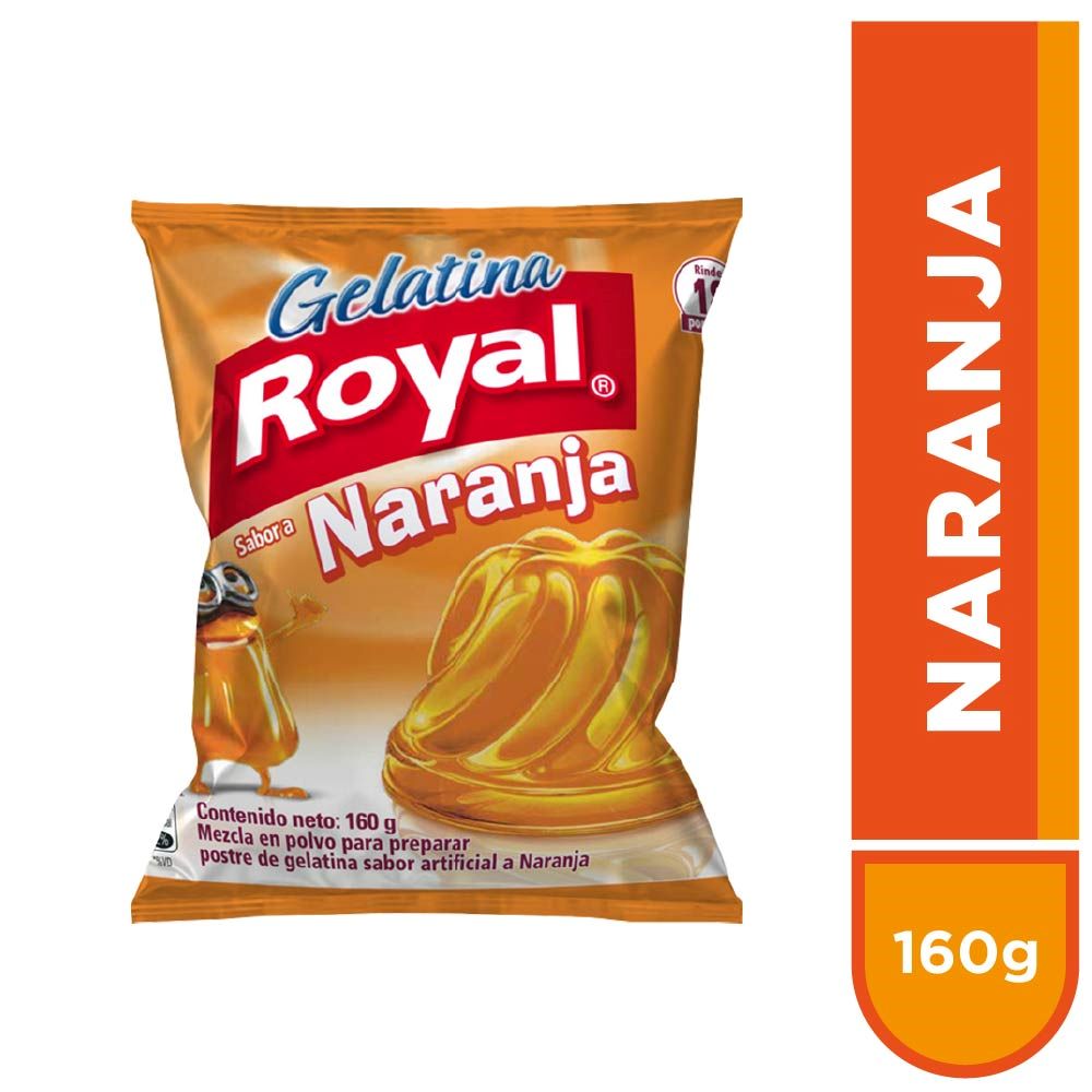 Gelatina en Polvo Royal Sabor Naranja 160g