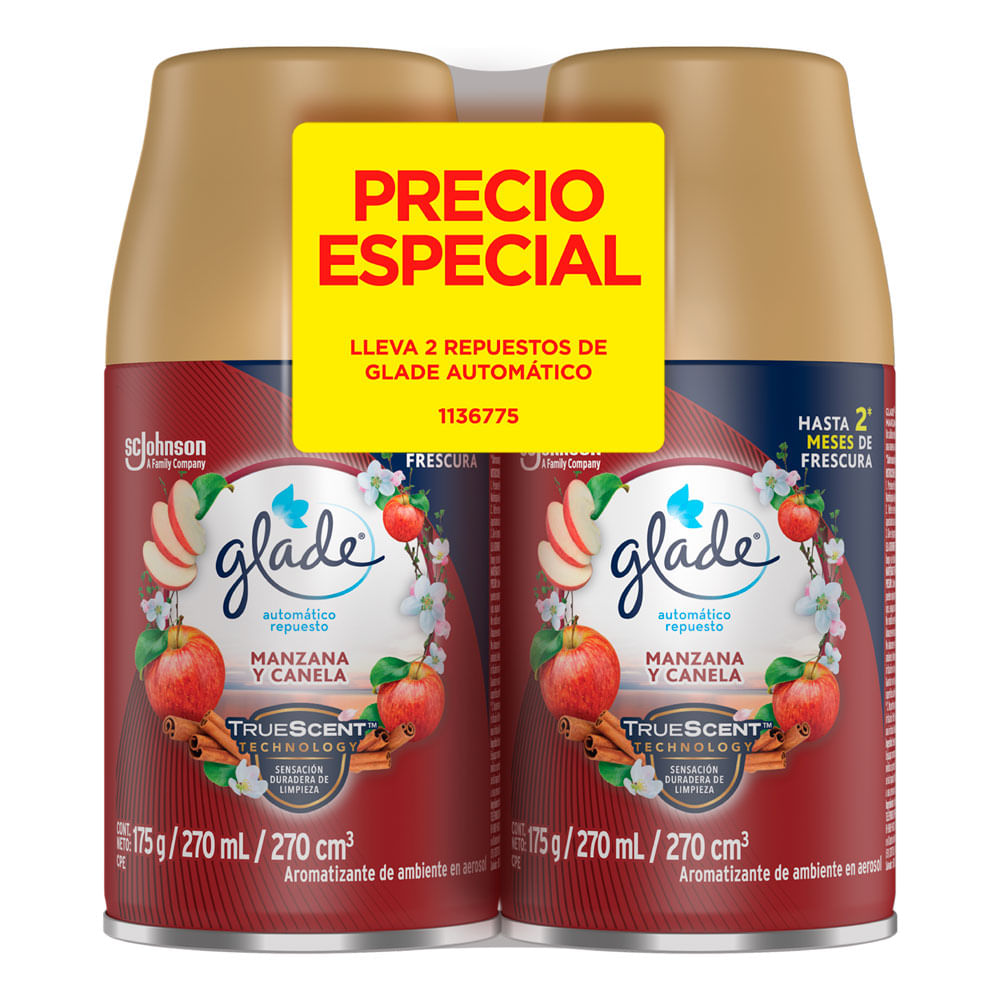 Ambientador Glade Automático en Aerosol 2 Repuestos 350g