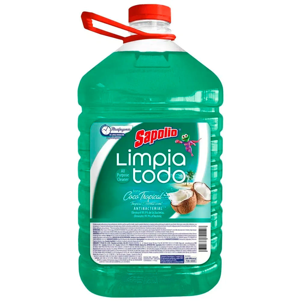 Limpiatodo Antibacterial Sapolio Coco Tropical 4.9L