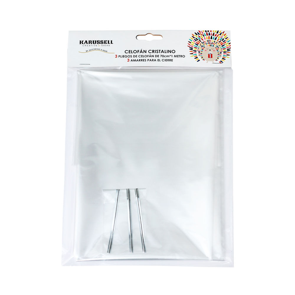 Papel Celofan Geschenke Transparente 3un de 70cm x1 Metro